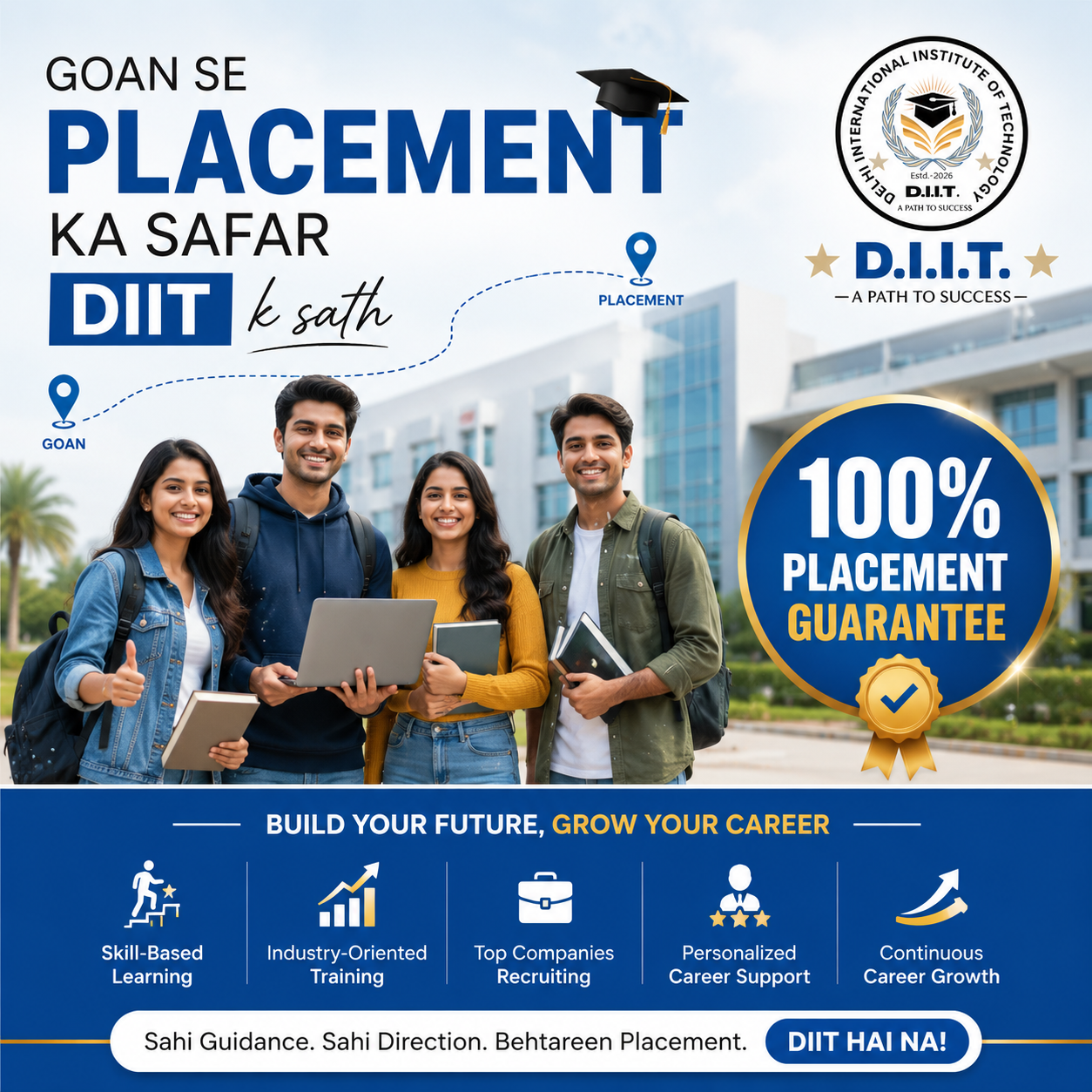 DIIT students learning in a practical training environment